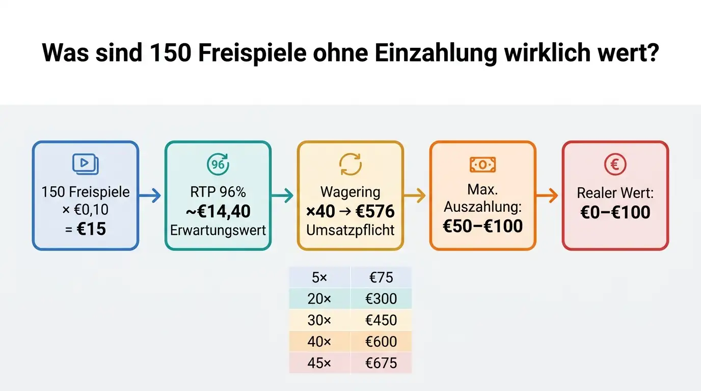 Wagering-Mathematik: Wie viel ist ein No-Deposit-Freispiel wirklich wert?
