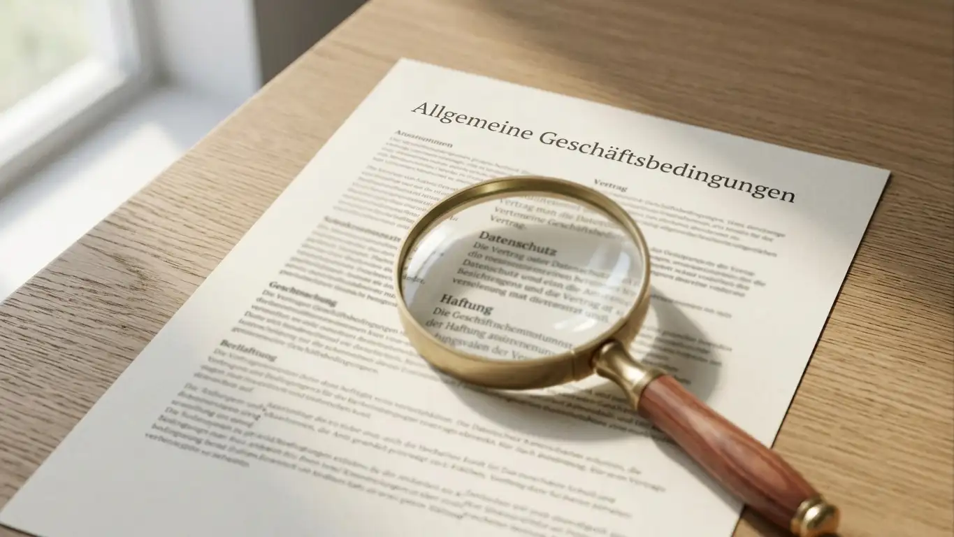 Vergrößerte Ansicht von Bonusbedingungen auf einem Vertragsdokument