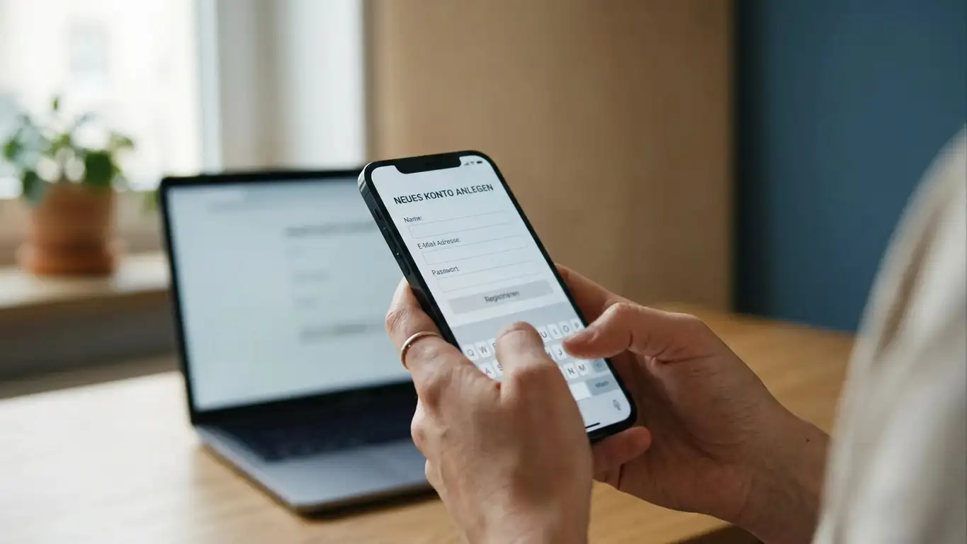 Registrierung für einen Bonus ohne Einzahlung am Smartphone