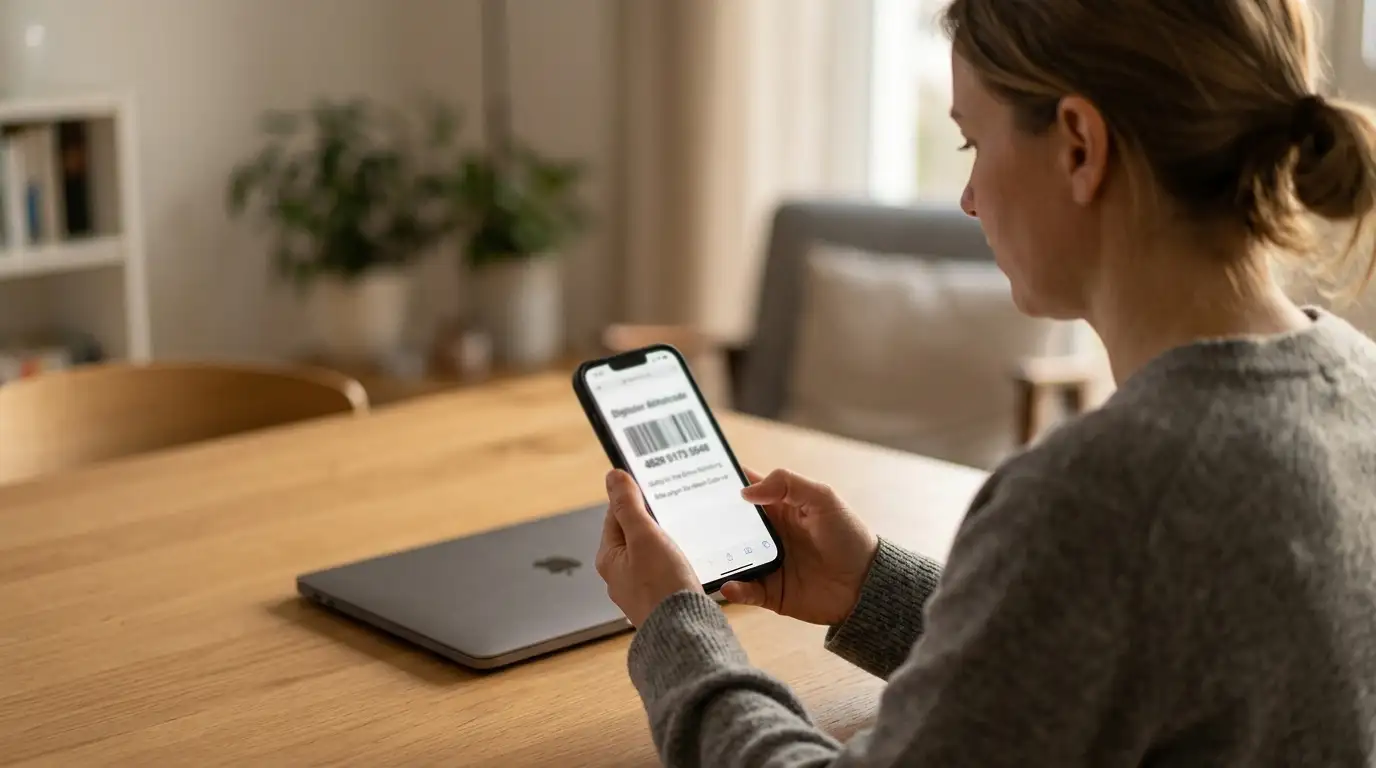 CashtoCode-Nutzung auf dem Mobiltelefon im Browserfenster