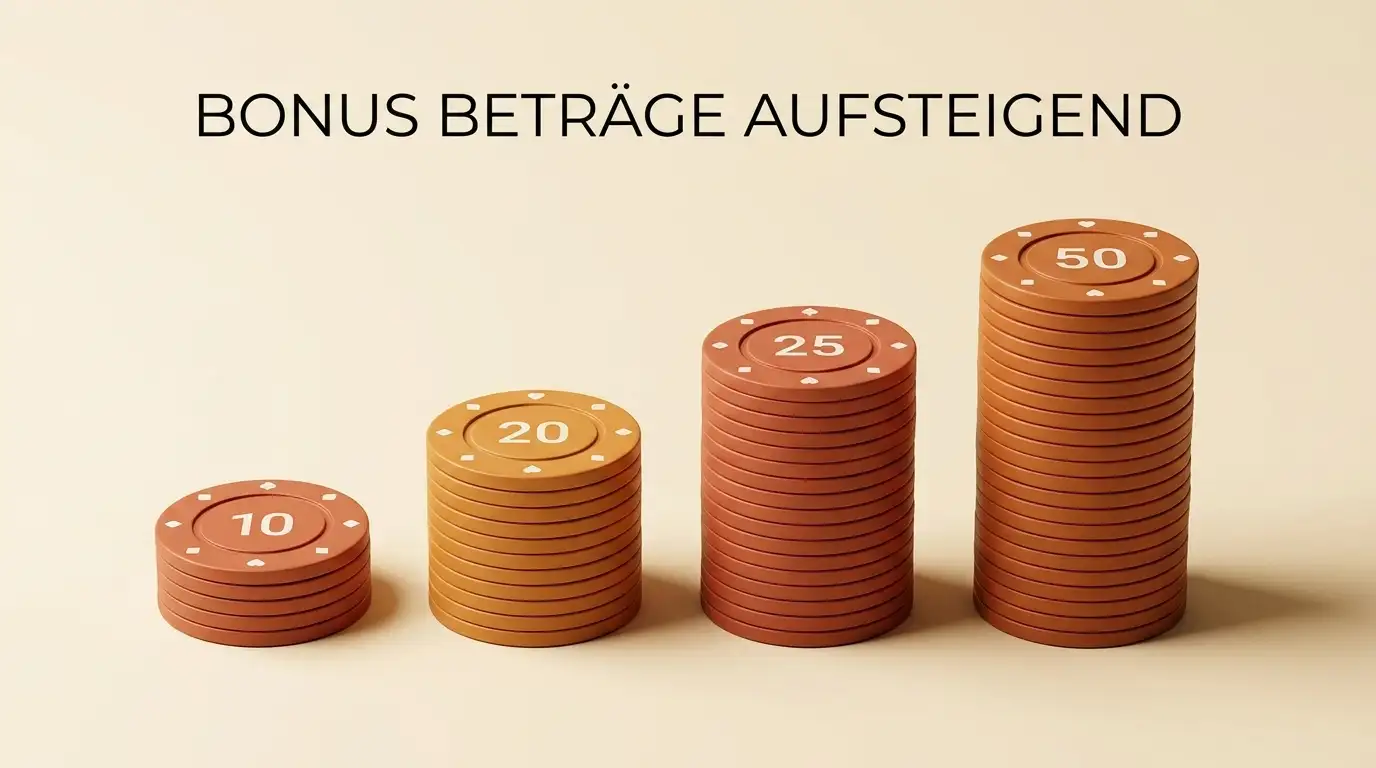 Vergleich verschiedener No-Deposit-Bonus-Beträge in Online-Casinos