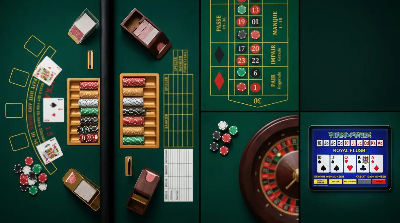 Spielvergleich nach Hausvorteil: Blackjack, Baccarat und Video Poker an der Spitze