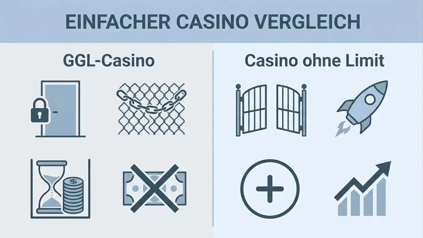 Vergleichstabelle der deutschen Casino-Limits
