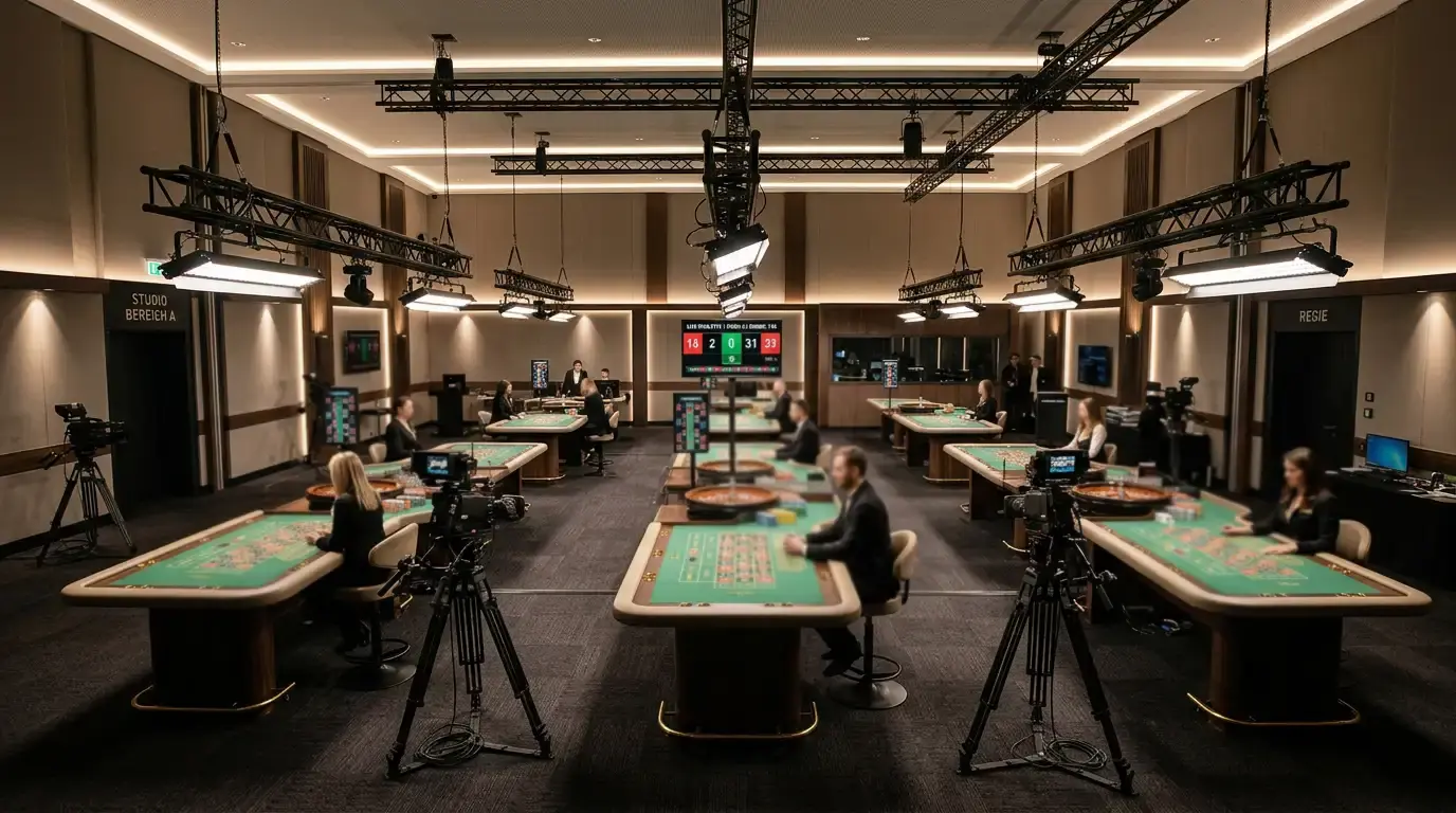 Evolution Gaming Studio mit Live-Roulette-Tischen und professionellen Dealern