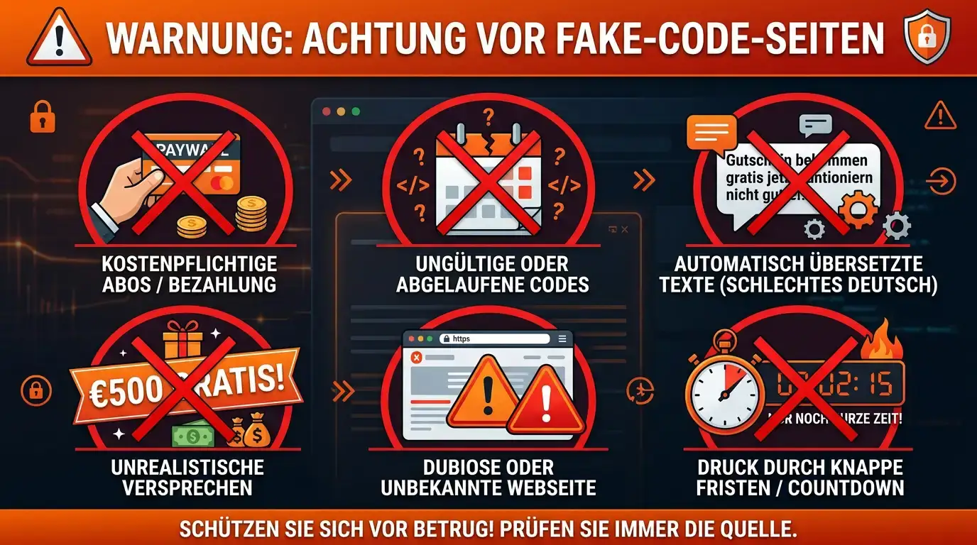 Fake Casino-Codes erkennen - Warnsignale und Red Flags