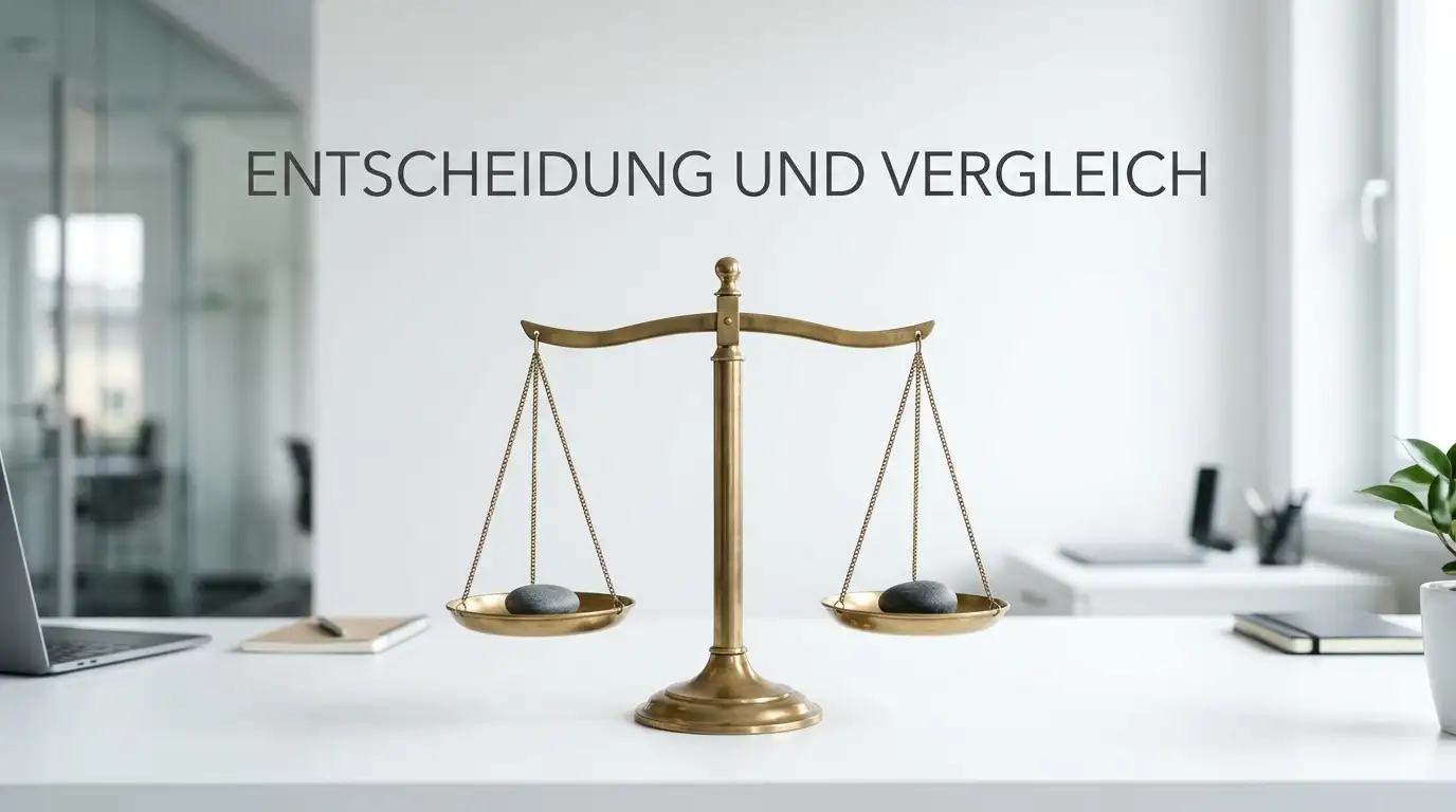 Waage symbolisiert Vergleich zwischen legalen und internationalen Poker-Optionen