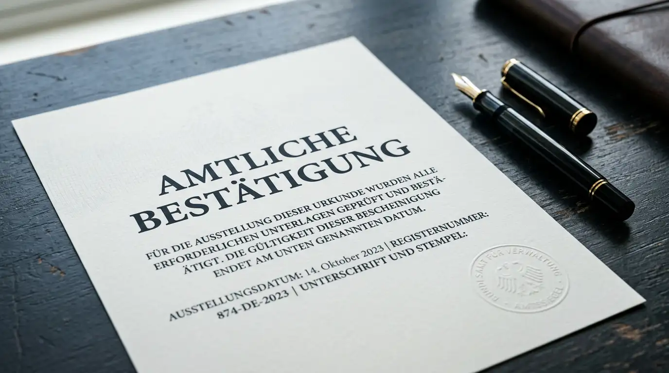 Offizielles Lizenzdokument der deutschen Glücksspielaufsicht mit Prägestempel