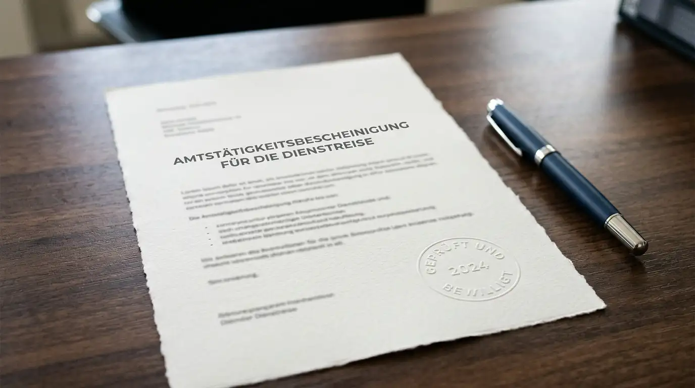 Neutrales Lizenzdokument auf einem Schreibtisch als Sinnbild für Regulierung in Deutschland