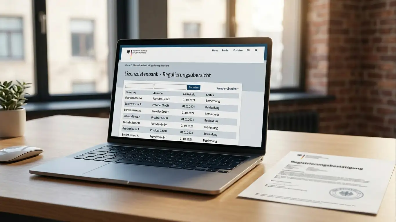 Offizielle GGL-Whitelist-Dokumentation auf Laptop-Bildschirm