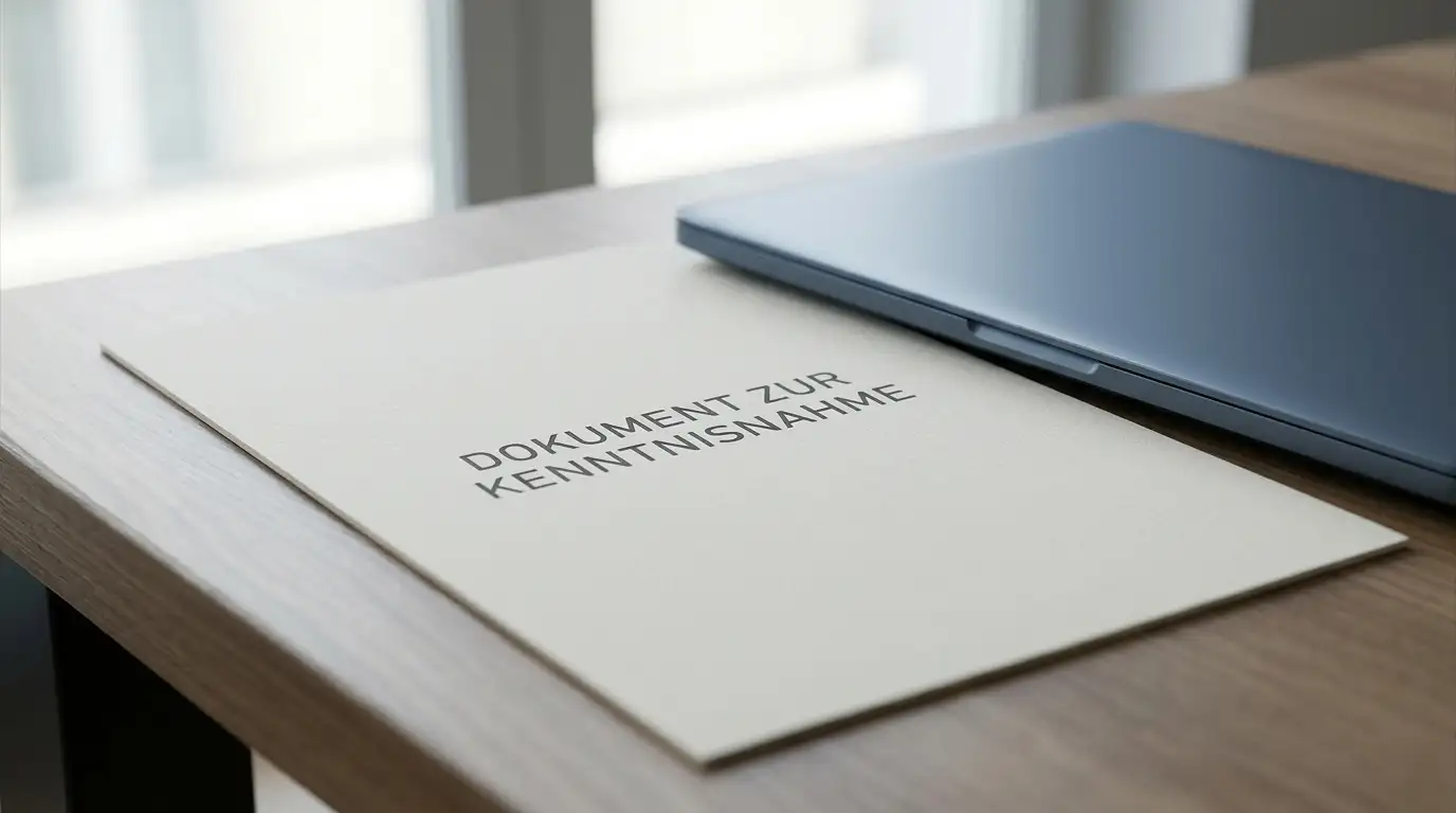 Neutrales Erlaubnisdokument mit Stempel neben einem Laptop als Sinnbild der GGL-Aufsicht