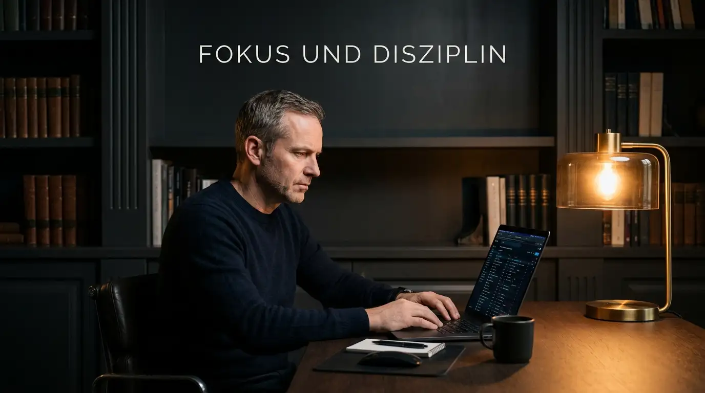 Konzentrierter Spieler an einem virtuellen Spieltisch mit hohen Einsätzen