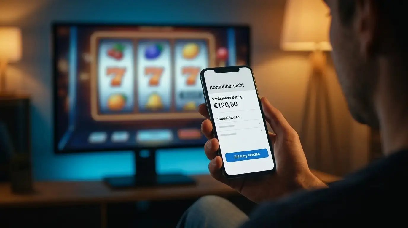 Kassenumfeld eines bestehenden Kundenkontos mit Klarna Sofort für virtuelles Automatenspiel