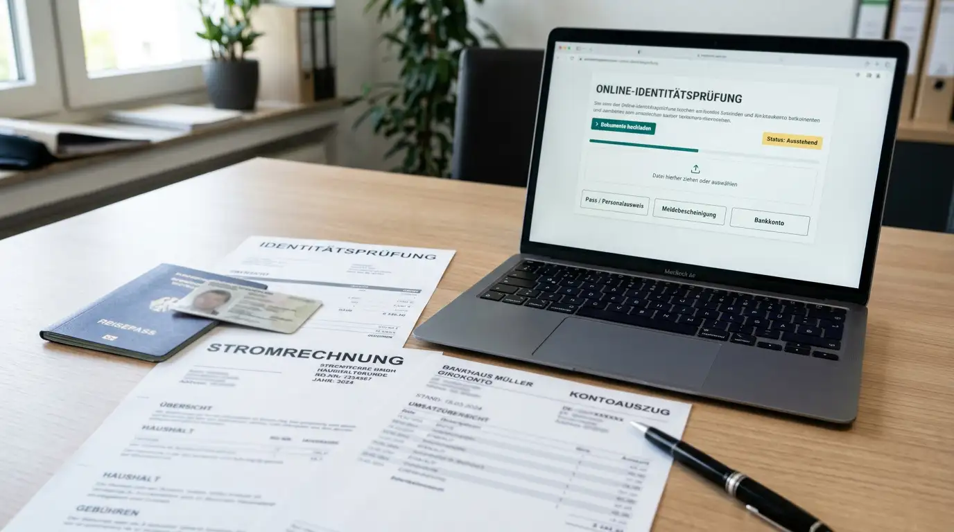 Dokumente für KYC-Verifizierung mit Ausweis und Adressnachweis