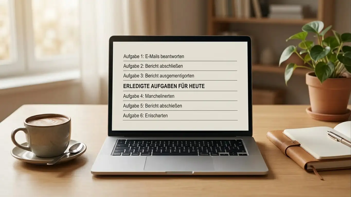 Laptop mit einer Übersicht legaler deutscher Casino-Anbieter auf dem Schreibtisch