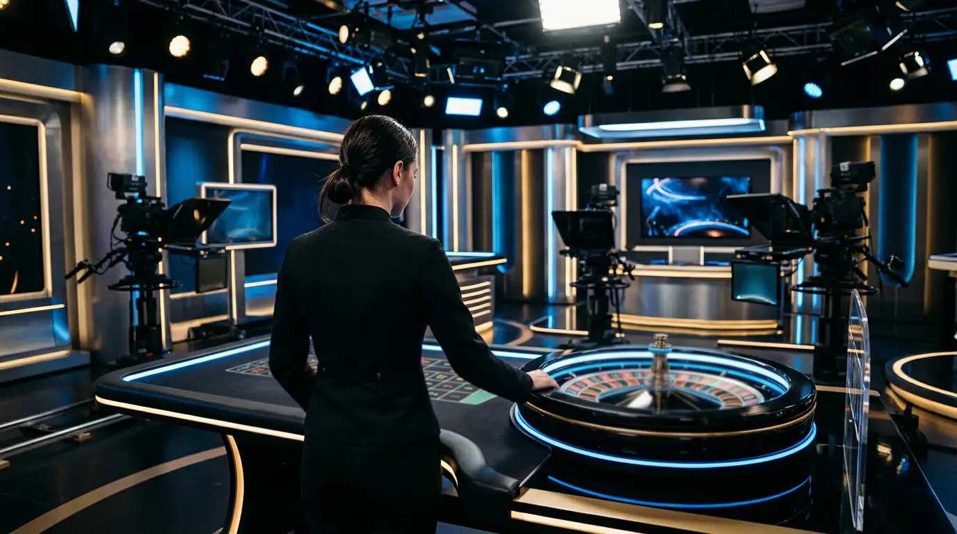 Lightning Roulette mit Multiplikatoren und futuristischem Studio-Design