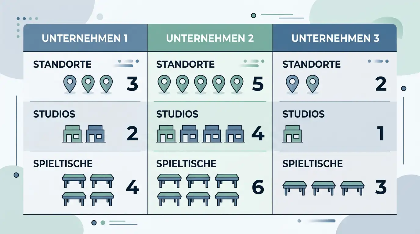Vergleichsgrafik Evolution Gaming vs. Pragmatic Play vs. Playtech Provider