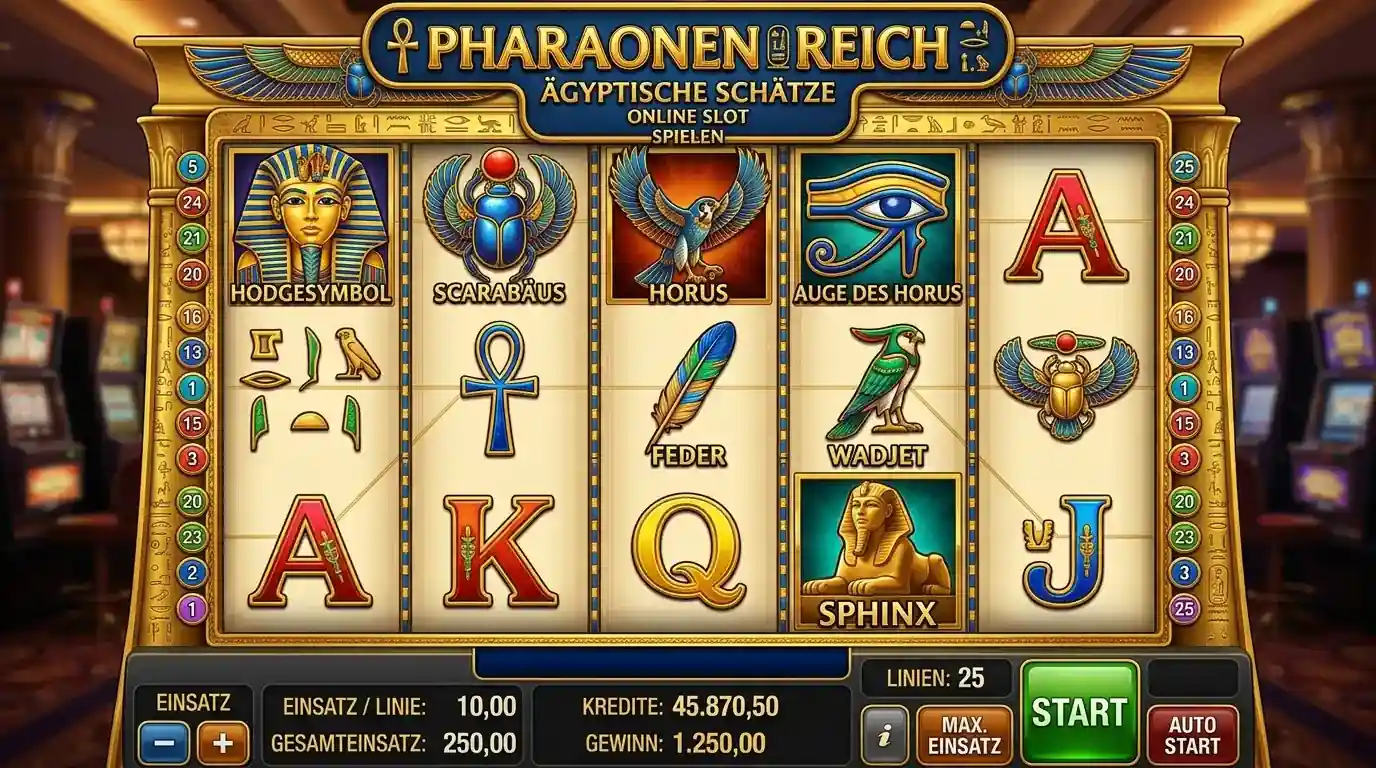 Ägyptischer Slot-Automat mit klassischen Merkur-Elementen
