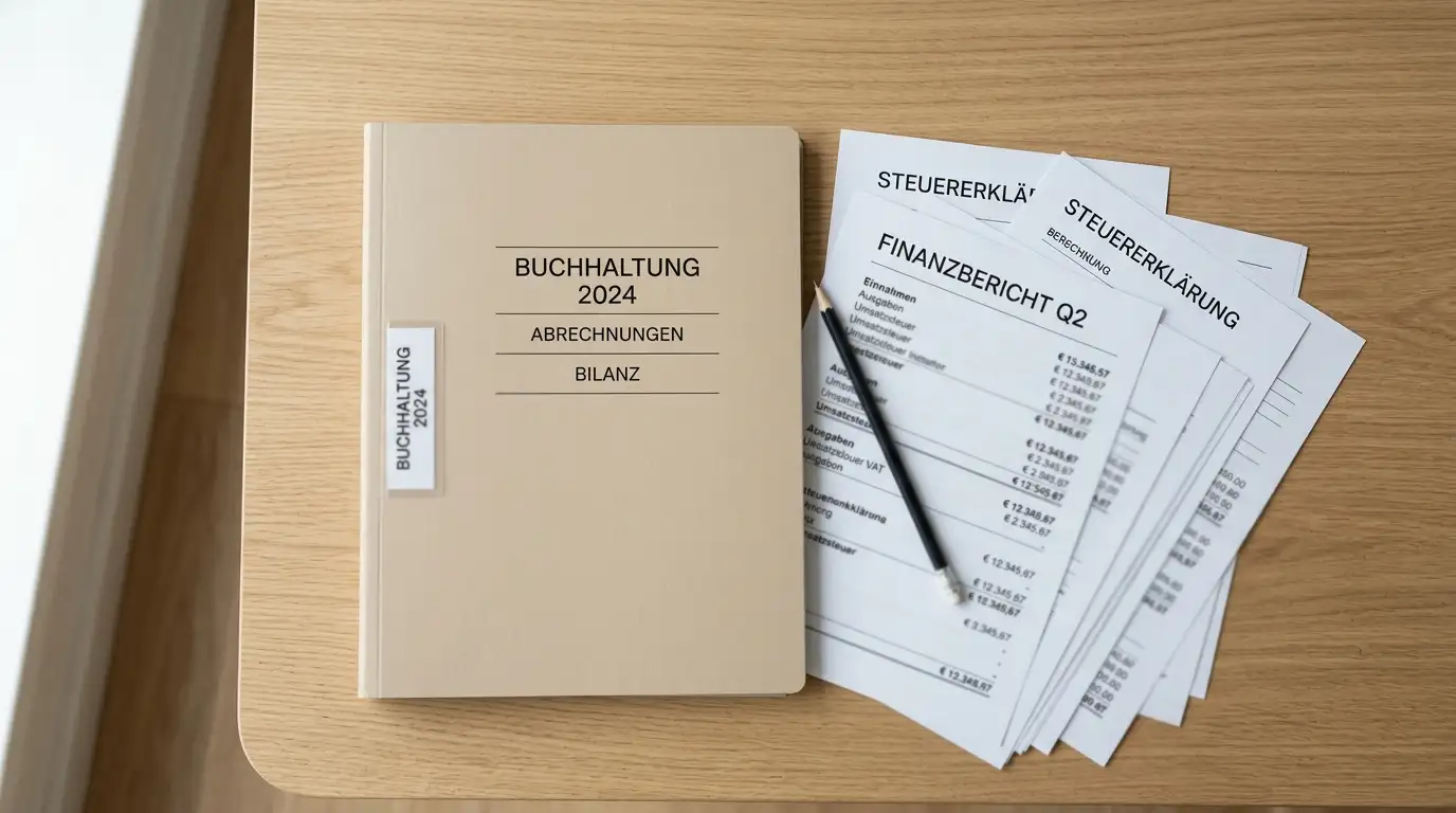 Ordner mit beschrifteten Reitern und einem Stapel ausgedruckter AGB-Seiten
