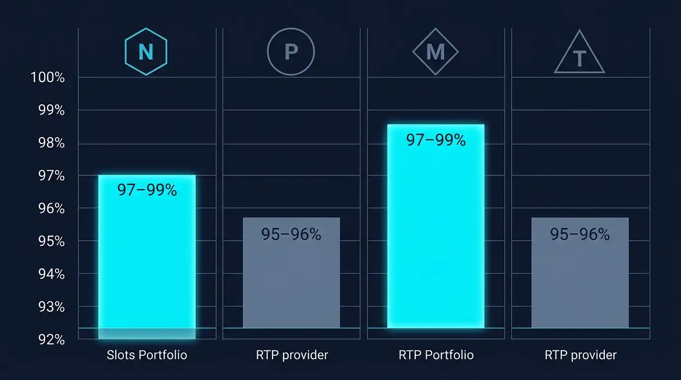 Vergleichstabelle verschiedener Slot-Provider mit RTP-Bereichen