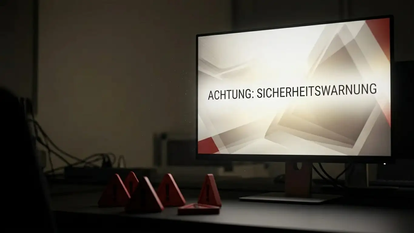 Rote Warnhinweise neben einem verlockenden 600-Prozent-Bonusbanner auf einem Bildschirm