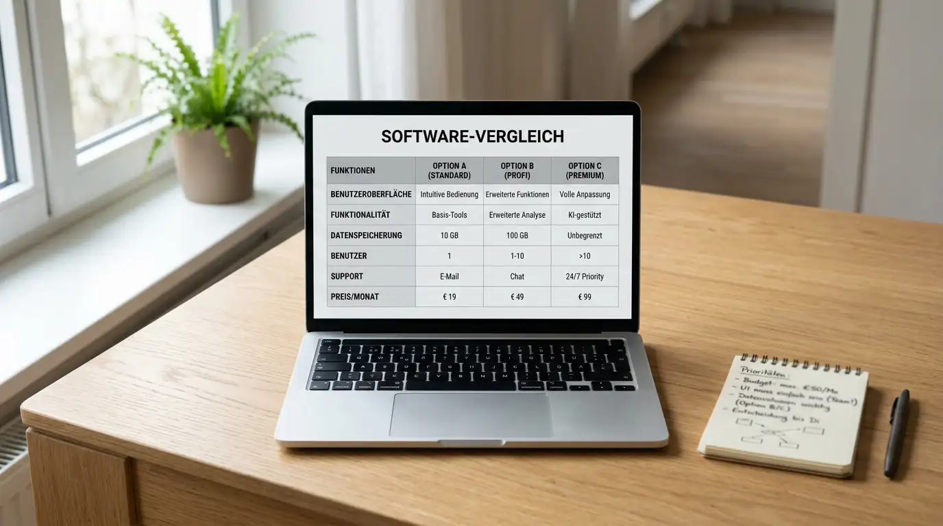 Laptop mit Vergleichstabelle zu Boku, Zimpler und Netzbetreiber-Abrechnung