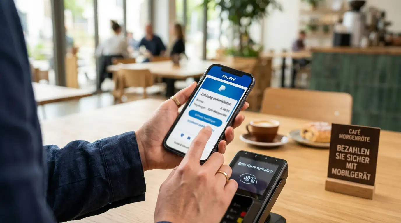 Sichere mobile Zahlung mit PayPal auf dem Smartphone