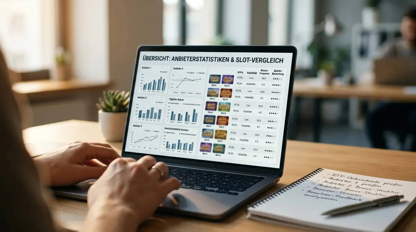 Person am Laptop vergleicht Provider-Informationen auf neutralem Bildschirm