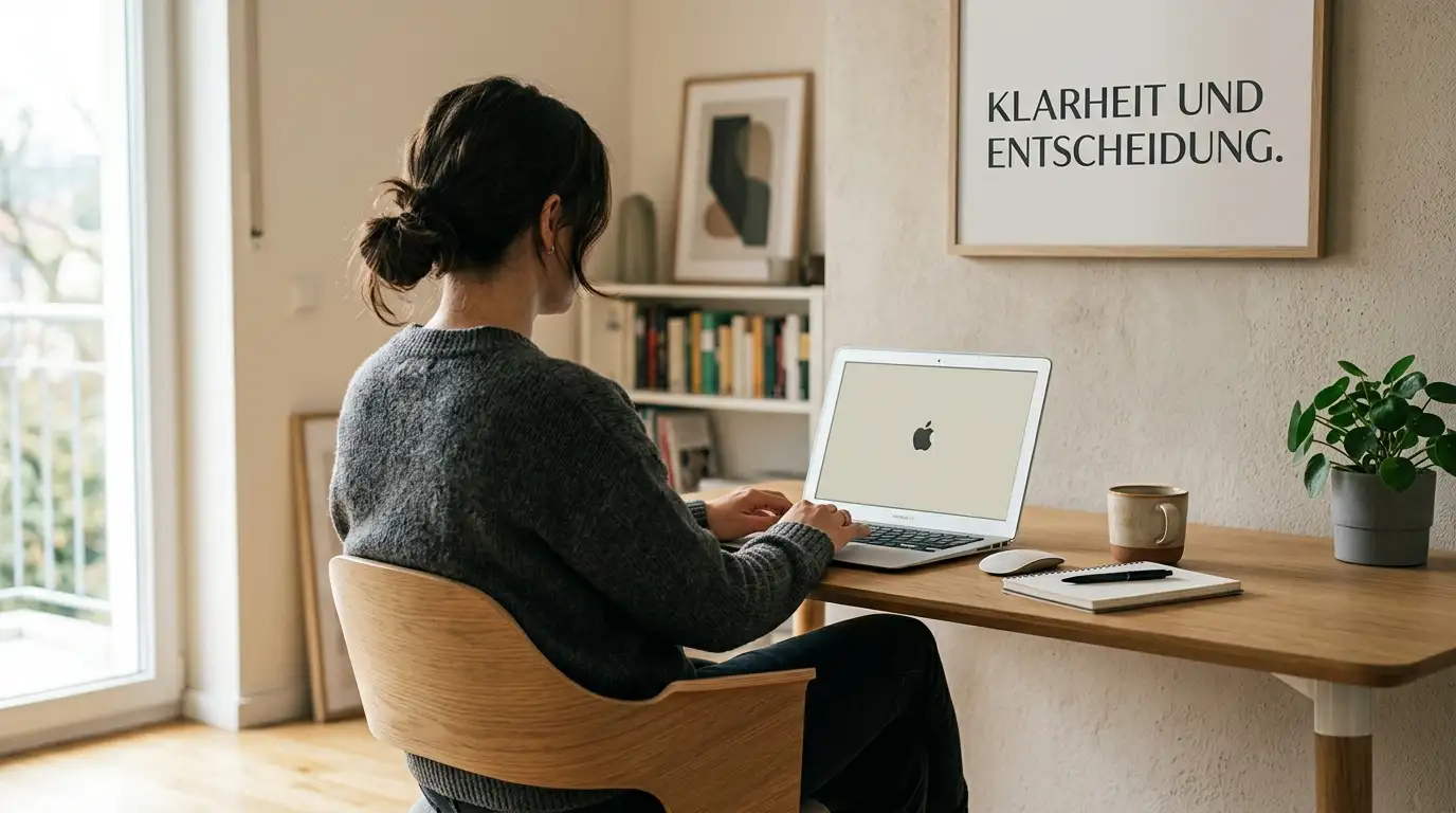 Person sitzt nachdenklich vor Laptop mit offener Casino-Seite