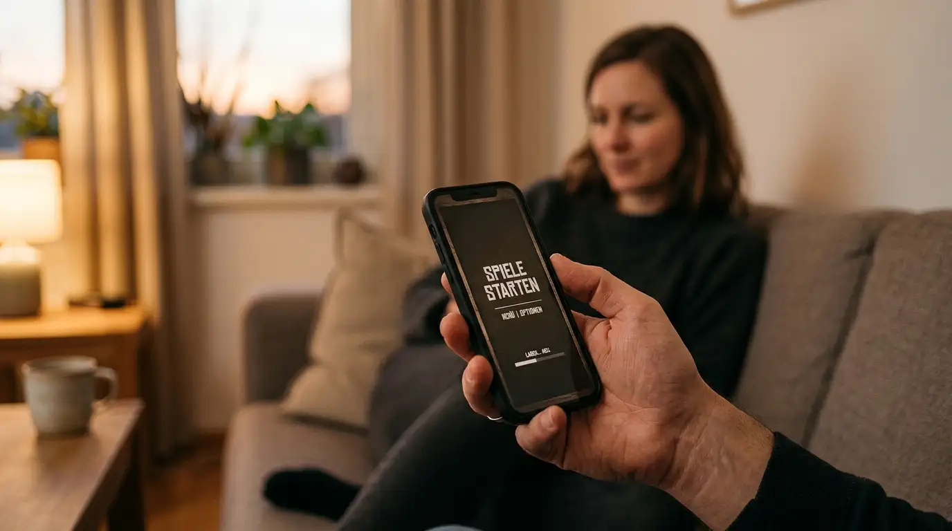 Tether-Casino mobil auf dem Smartphone in der Hand