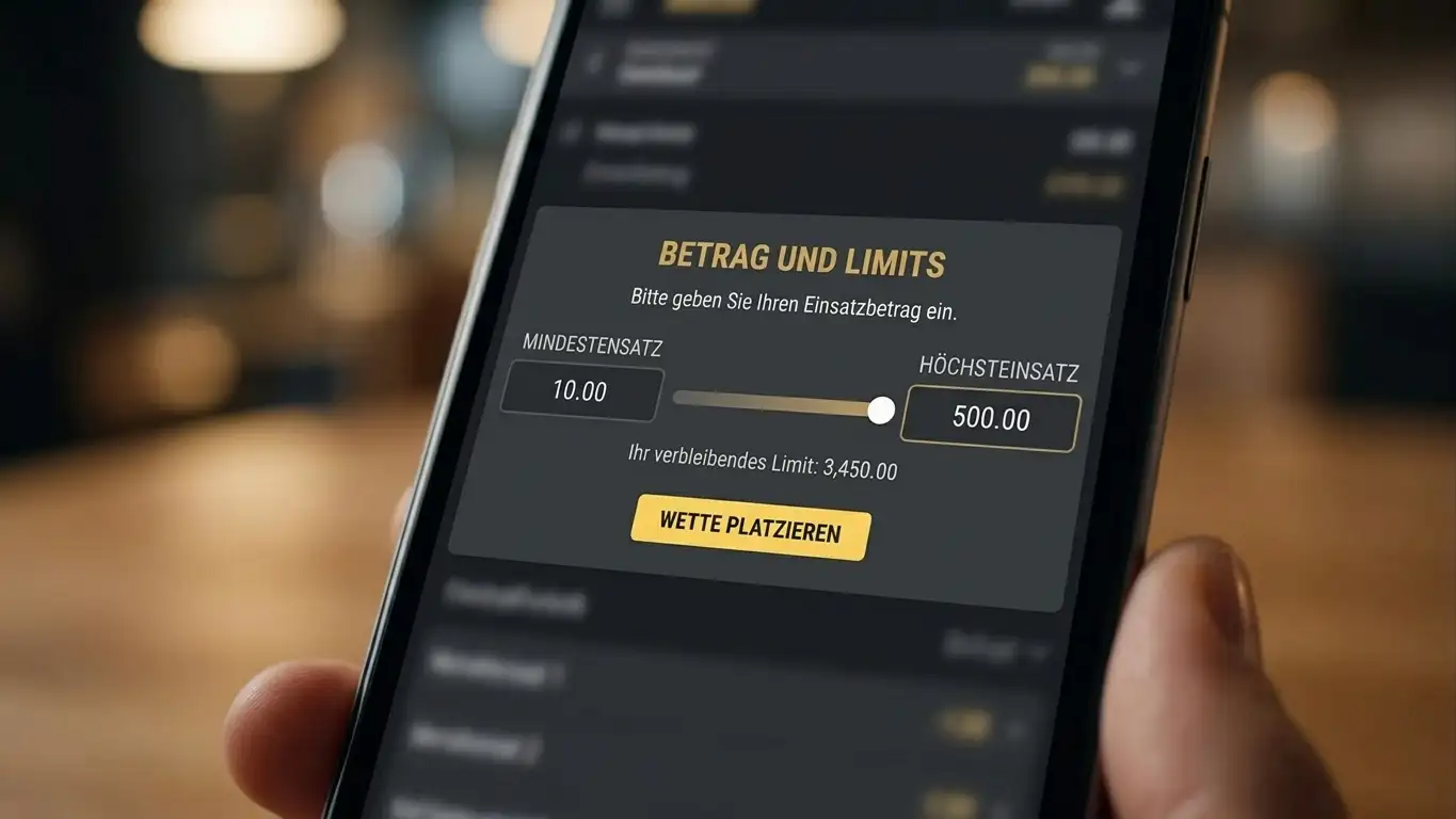 Tischlimit-Anzeige bei Live-Roulette mit Mindest- und Höchsteinsatz