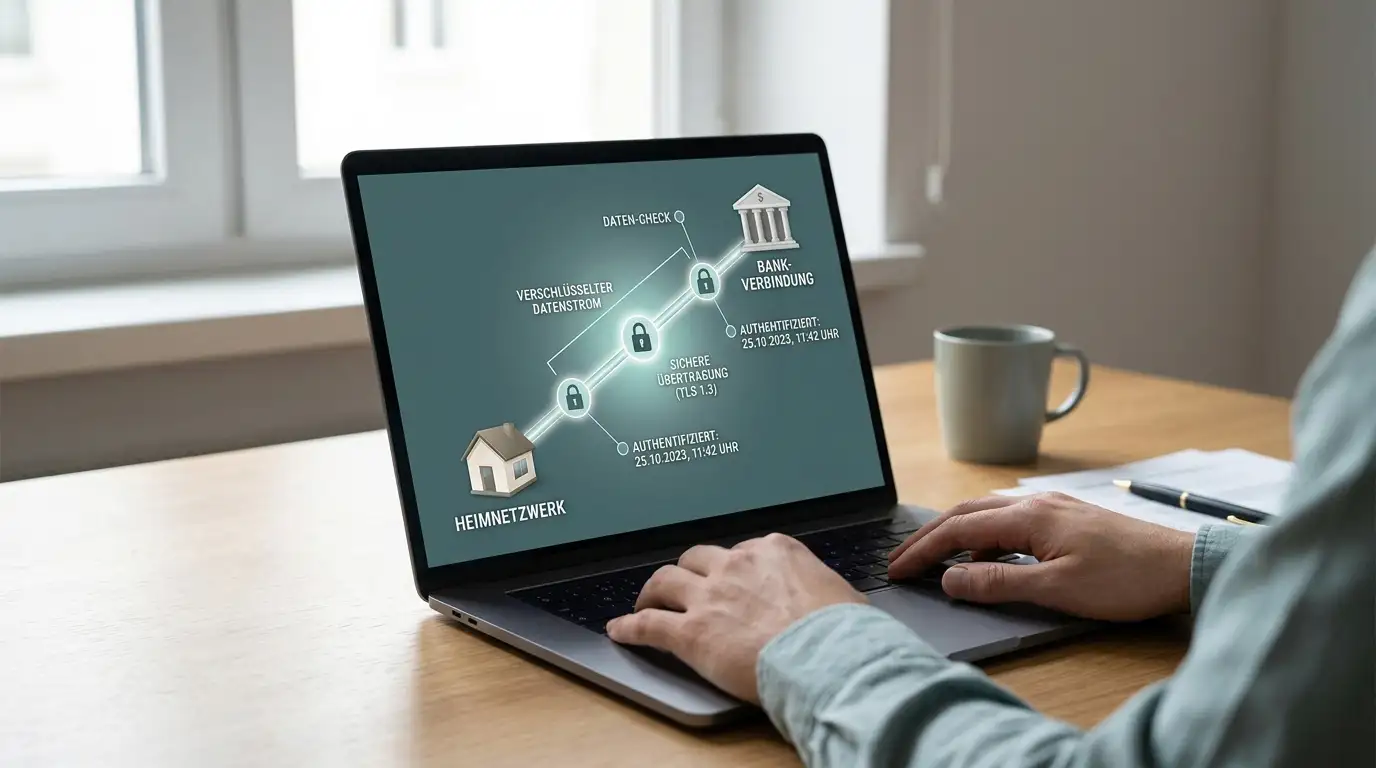 Technische Funktionsweise von Trustly als verschlüsselte Direktüberweisung zwischen Bank und Casino