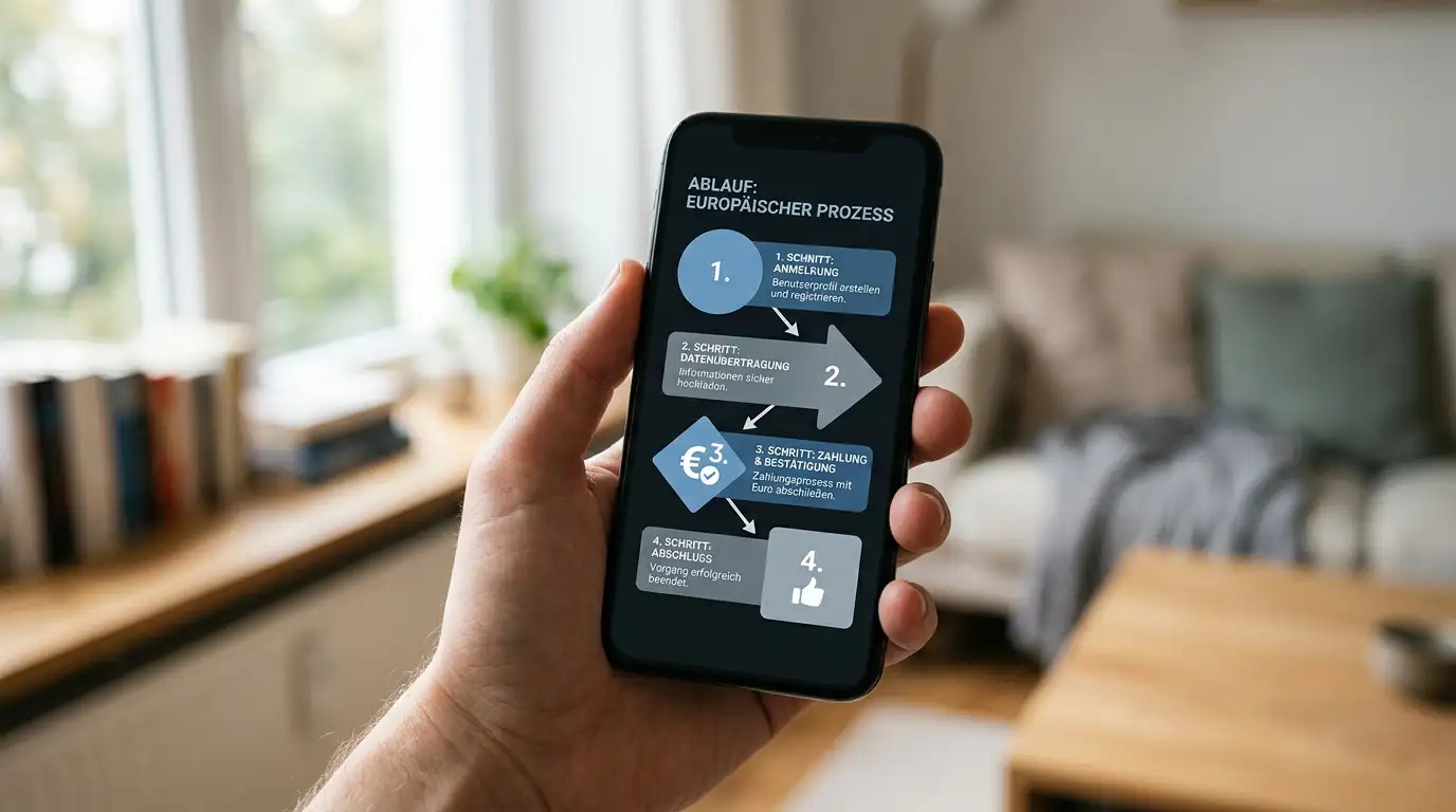 Ablauf der Visa-Einzahlung mit Identitätsprüfung über Visa Secure